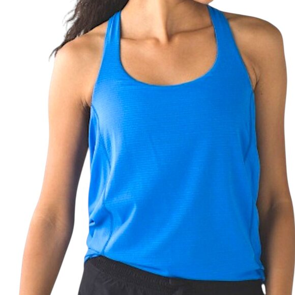 Lululemon Wild Tank Pipe Dream Blue Digi Pixie Caspian Black Crisscross Back - Picture 5 of 6